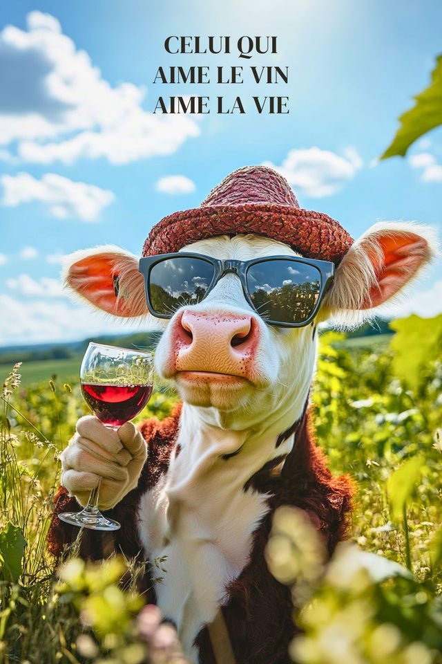 Affiche Vin - Celui qui aime le vin aime la vie