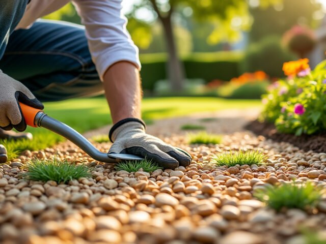 L’astuce des paysagiste pour enlever l’herbe dans les graviers