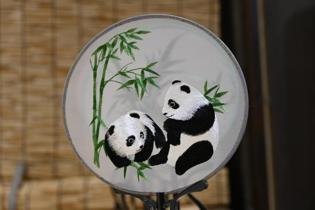 panda brodé