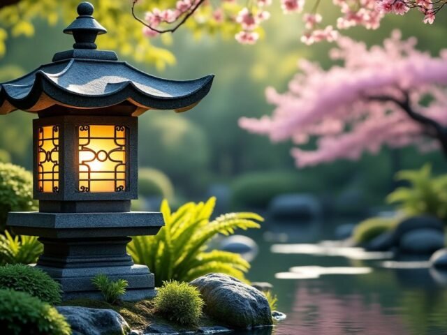 Lanterne japonaise en granit : un atout décoratif pour votre jardin