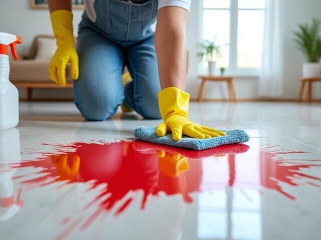 Nettoyer une tache de peinture sur sol vinyle : méthode efficace