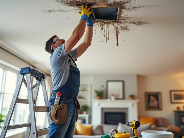 Réparer une fuite au plafond : démarches et astuces rapides