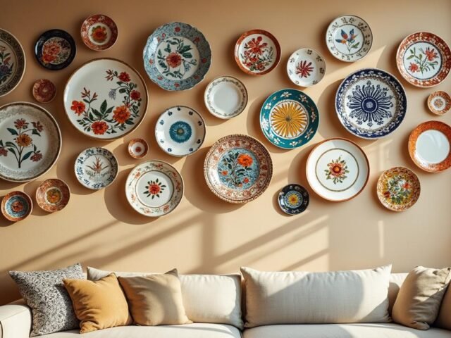 Assiettes décoratives au mur : comment les disposer