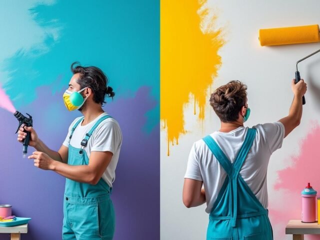 Choisir entre peindre au pistolet ou au rouleau : guide pratique