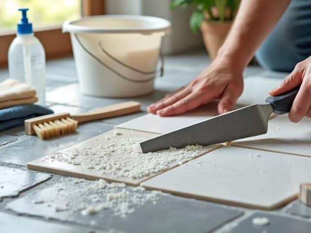Enlever de la colle de carrelage : techniques efficaces & sans eﬀort