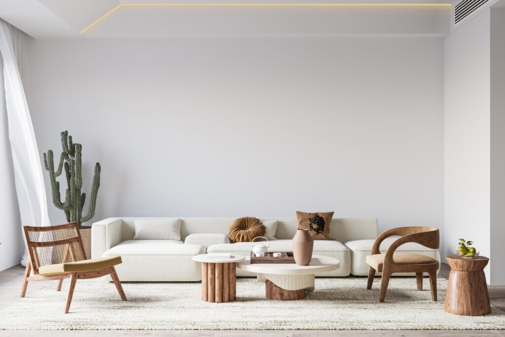 piece salon decor blanc