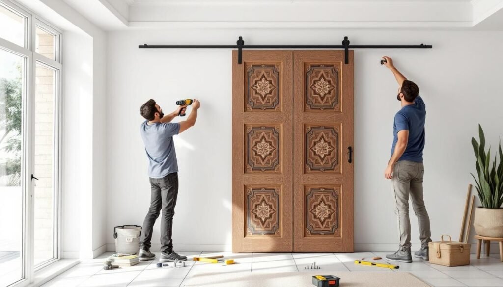 Découvrez comment poser facilement une grande porte coulissante style Tunisie grâce à notre guide étape par étape, pour allier esthétisme et fonctionnalité dans votre intérieur.