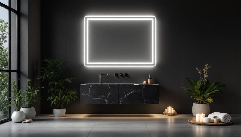 Découvrez le miroir LED qui transforme votre salle de bain sombre en un véritable spa de luxe, alliant élégance et luminosité pour une ambiance relaxante et moderne.