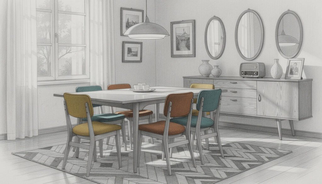 Découvrez nos conseils et idées déco pour aménager une salle à manger rétro, alliant charme vintage et convivialité pour un espace unique et chaleureux.