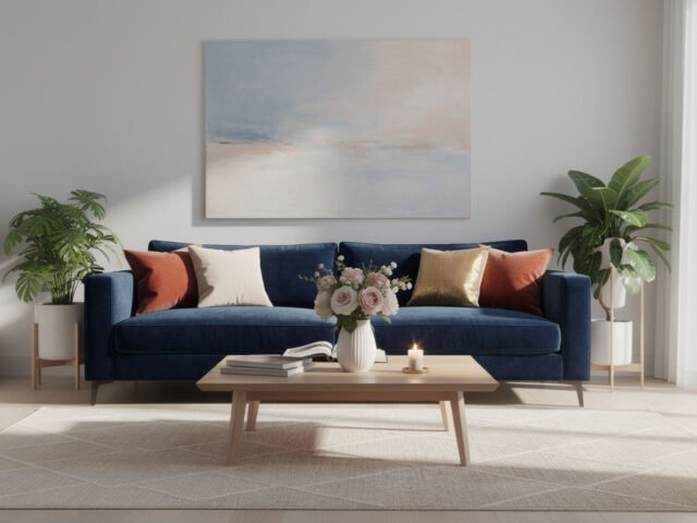 Quelle déco choisir avec un canapé bleu ?