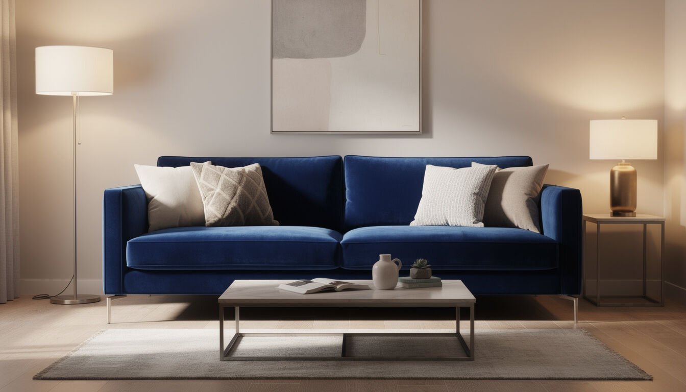 Découvrez des idées déco harmonieuses et élégantes pour sublimer votre intérieur avec un canapé bleu. Conseils couleur, accessoires et styles pour créer une ambiance chaleureuse et moderne.
