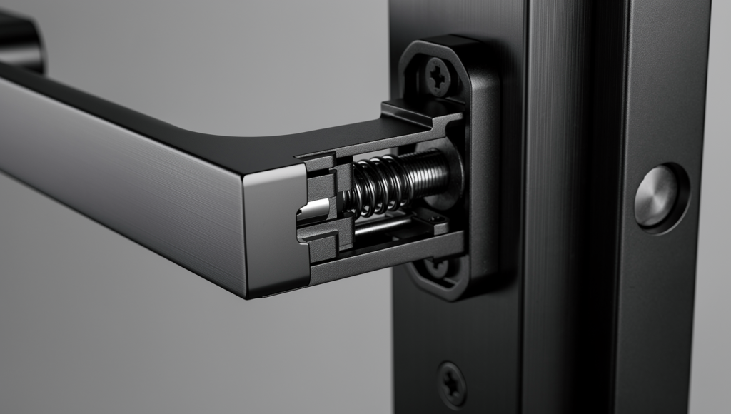 Détail technique poignee porte noire