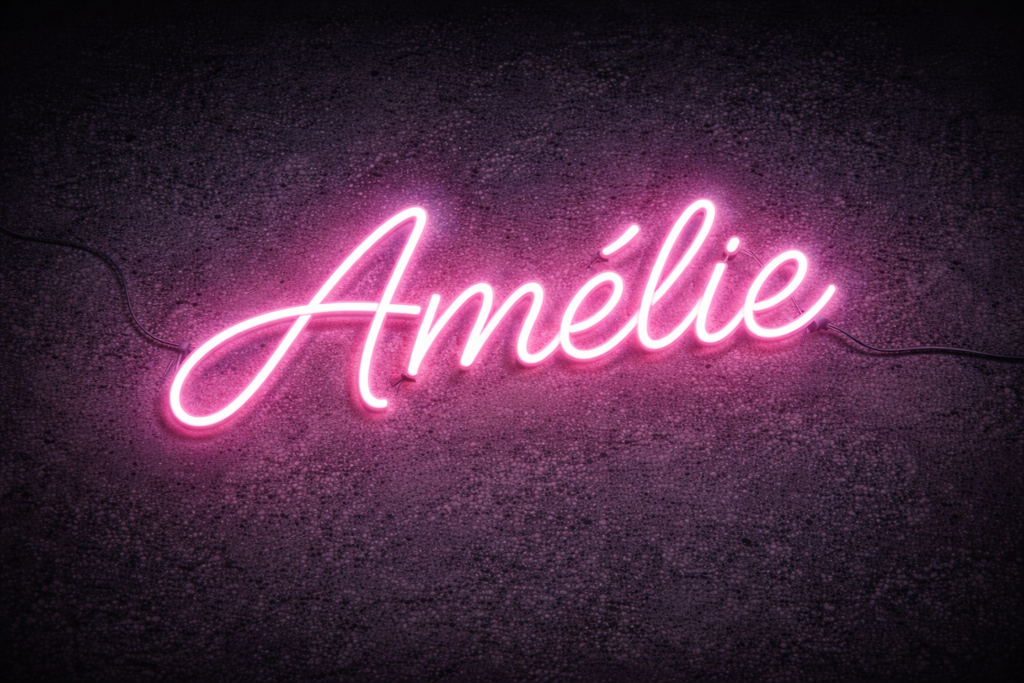 prénom en neon Amelie