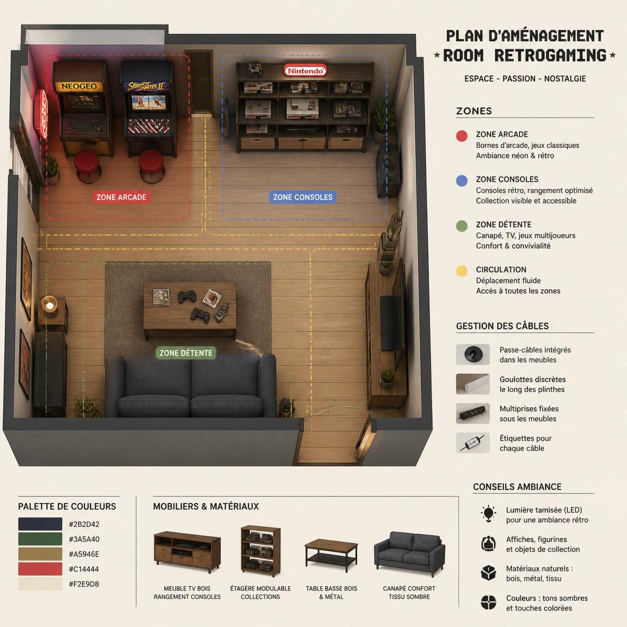 découvrez comment aménager l'espace parfait pour le rétrogaming, alliant confort, authenticité et technologie pour une expérience de jeu inoubliable.