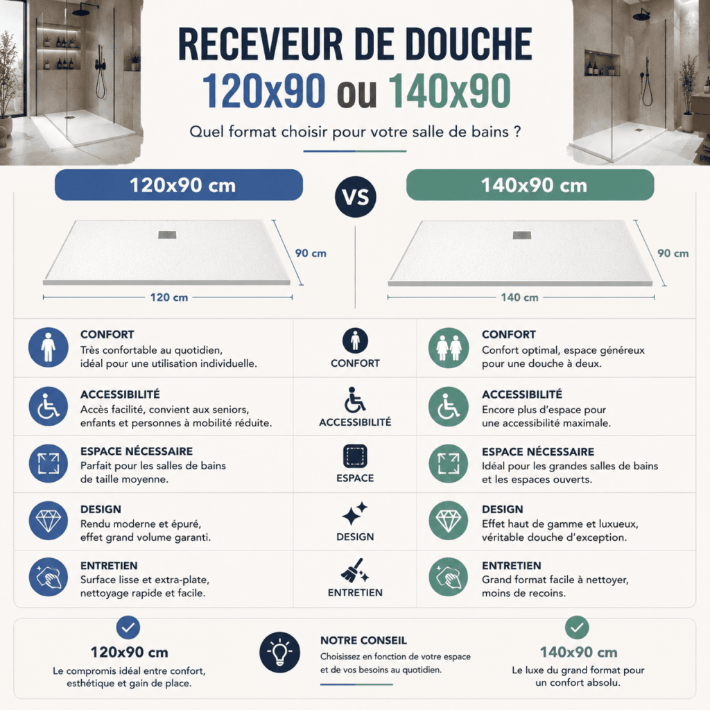 comparatif receveur de douche
