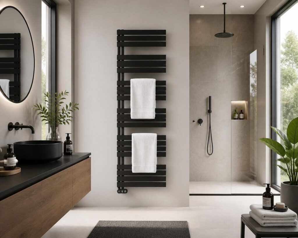 Seche serviette dans salle de bain