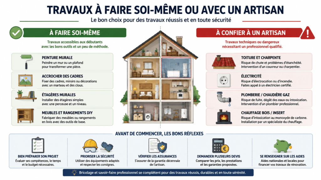 Travaux à faire soi-même ou avec artisan