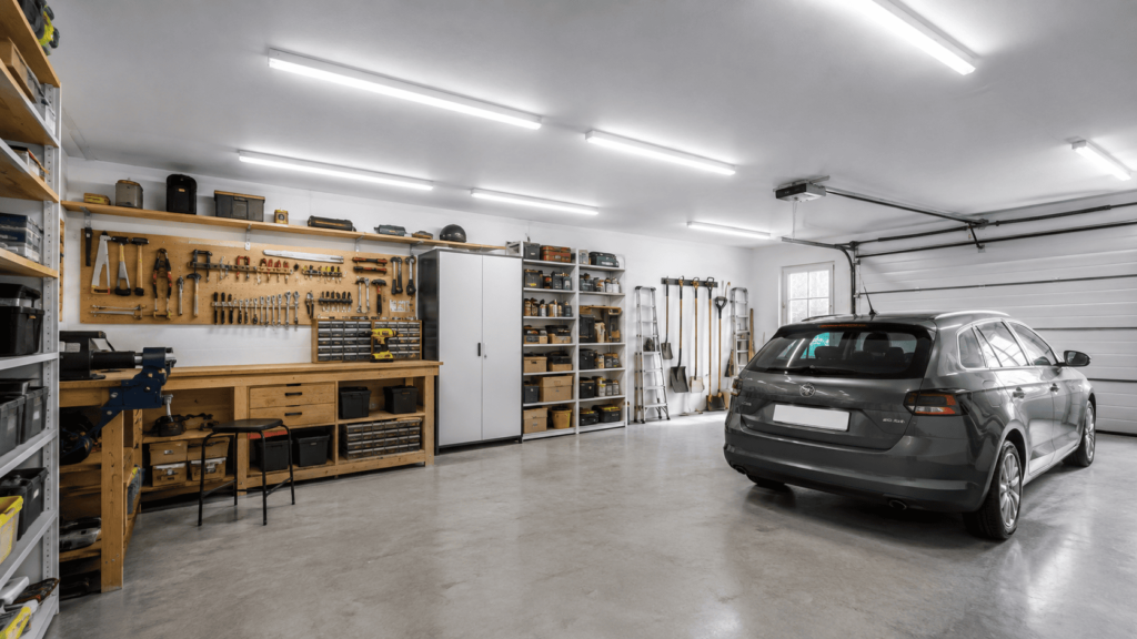 Garage-atelier-lumineux-avec-eclairage-LED